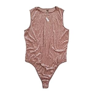 SKIMS Velvet Sleeveless Logo Bodysuit SIENNA 2X